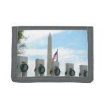 Washington Monument and WWII Memorial in DC Trifold Wallet