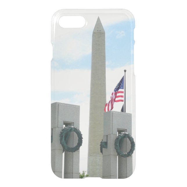 Washington Monument and WWII Memorial in DC Uncommon iPhone Case (Back)