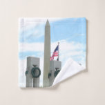 Washington Monument and WWII Memorial in DC Wash Cloth
