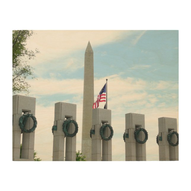 Washington Monument and WWII Memorial in DC Wood Wall Decor (Front)