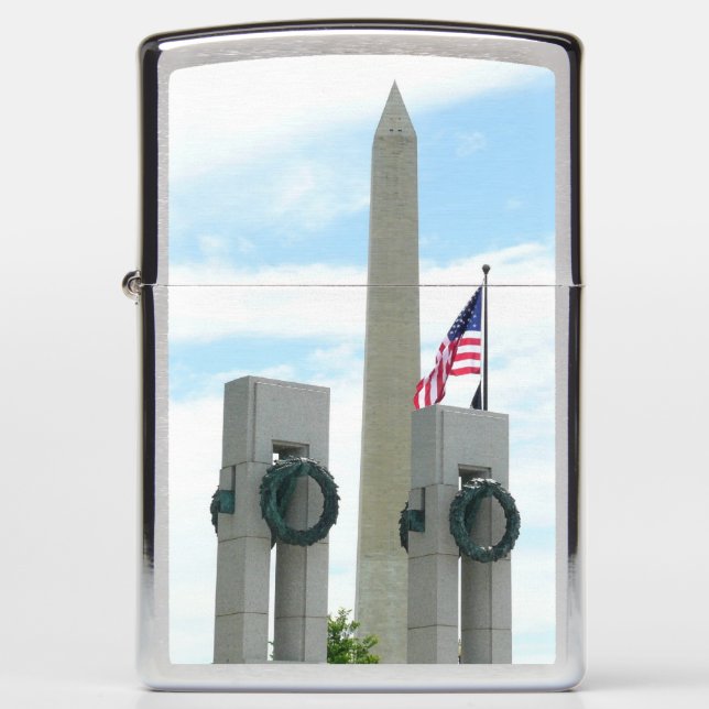 Washington Monument and WWII Memorial in DC Zippo Lighter (Front)