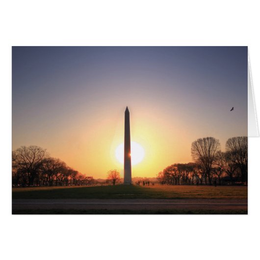 Washington Monument at Sunset Cards (Front Horizontal)