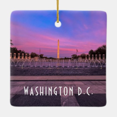 Washington Monument at Sunset Ceramic Ornament