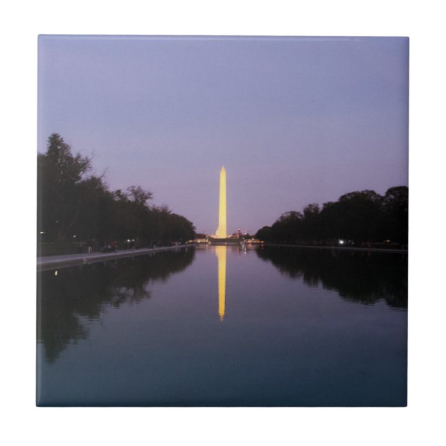 Washington Monument at Sunset Ceramic Tile (Front)