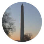 Washington Monument at Sunset Classic Round Sticker