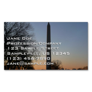 Washington Monument at Sunset in DC Business Card Magnet