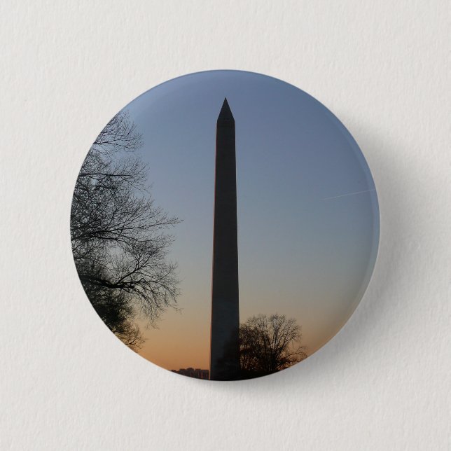 Washington Monument at Sunset in DC Button (Front)