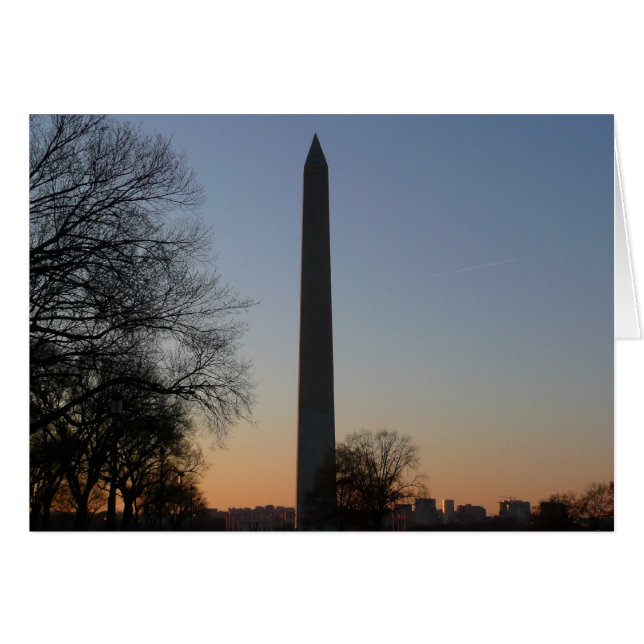 Washington Monument at Sunset in DC Cards (Front Horizontal)