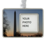 Washington Monument at Sunset in DC Christmas Ornament