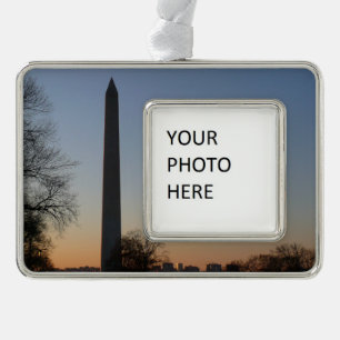 Washington Monument at Sunset in DC Christmas Ornament