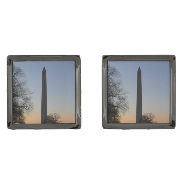 Washington Monument at Sunset in DC Cufflinks (Front)