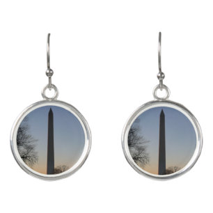 Washington Monument at Sunset in DC Earrings