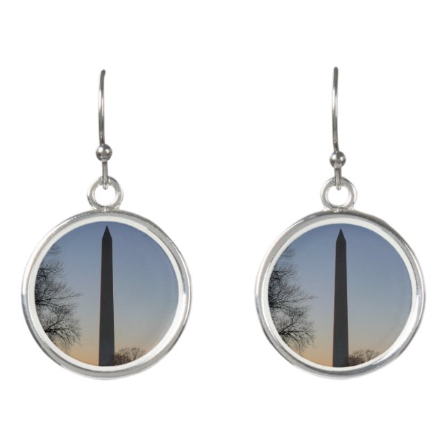 Washington Monument at Sunset in DC Earrings (Front)