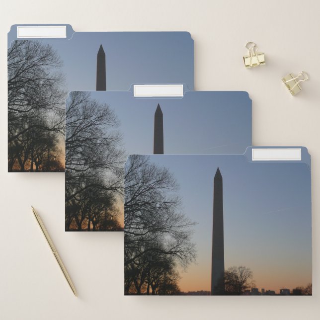 Washington Monument at Sunset in DC File Folder (Set)
