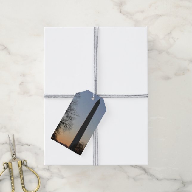 Washington Monument at Sunset in DC Gift Tags (With Twine)