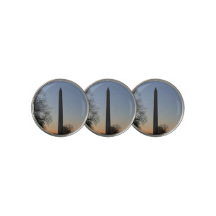 Washington Monument at Sunset in DC Golf Ball Marker