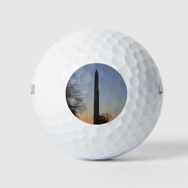 Washington Monument at Sunset in DC Golf Balls (Front)