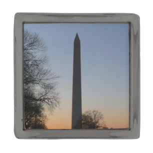 Washington Monument at Sunset in DC Gunmetal Finish Lapel Pin