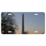 Washington Monument at Sunset in DC License Plate