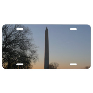 Washington Monument at Sunset in DC License Plate