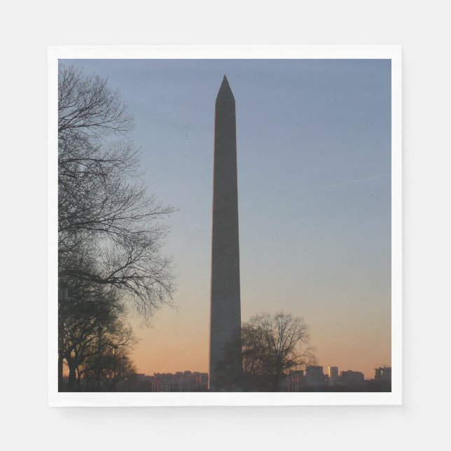 Washington Monument at Sunset in DC Paper Napkins (Front)