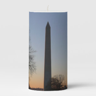 Washington Monument at Sunset in DC Pillar Candle