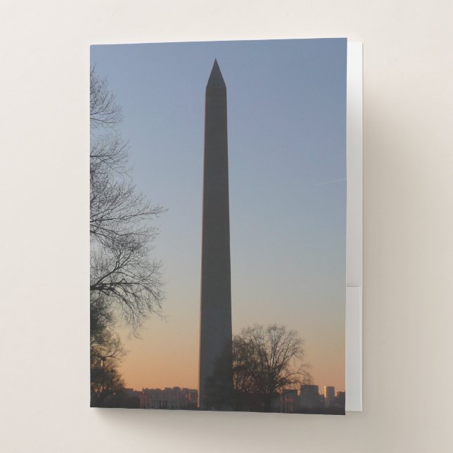 Washington Monument at Sunset in DC Pocket Folder (Front)