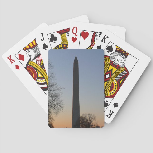 Washington Monument at Sunset in DC Poker Cards (Back)
