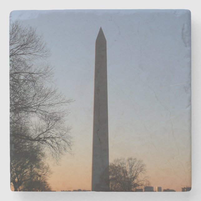 Washington Monument at Sunset in DC Stone Coaster (Front)