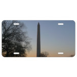 Washington Monument at Sunset License Plate