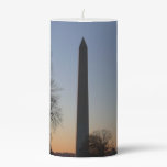 Washington Monument at Sunset Pillar Candle