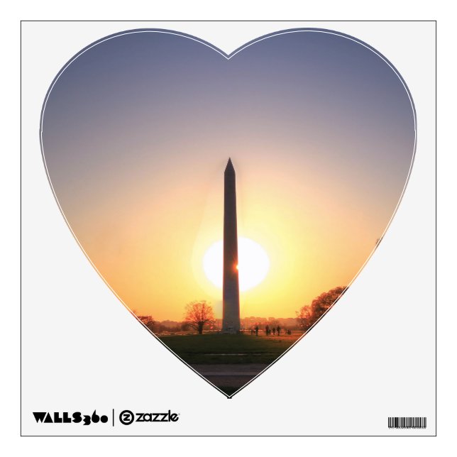 Washington Monument at Sunset Wall Sticker (Front)