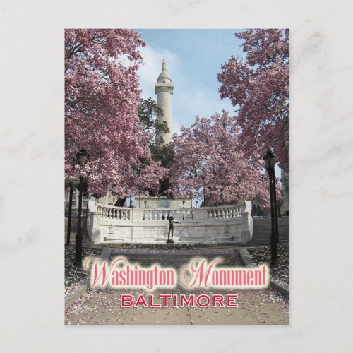 Washington Monument Baltimore Maryland Postcard
