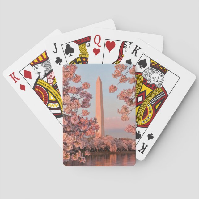 Washington Monument - Cherry Blossoms Poker Cards (Back)