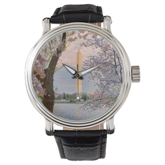 Washington Monument Cherry Blossoms Tote Bag Watch (Front)