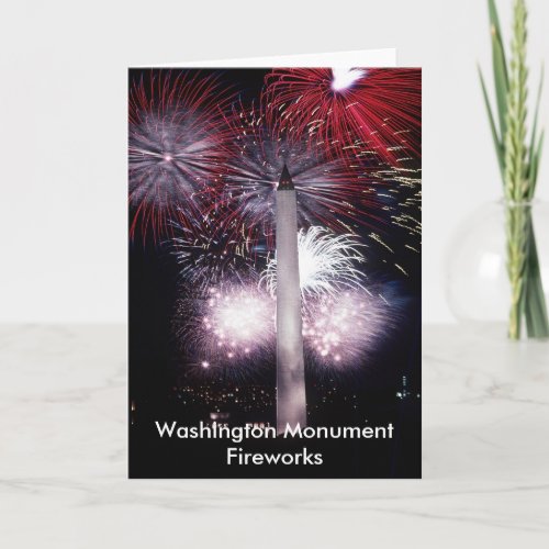 Washington Monument Fireworks Holiday Card