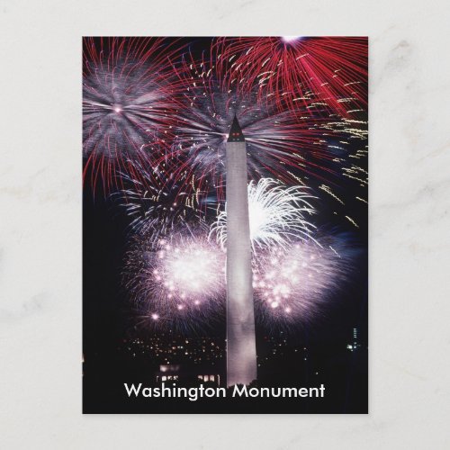 Washington Monument Fireworks ZSSG Postcard