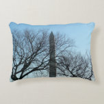 Washington Monument in Winter I Landscape Accent Pillow