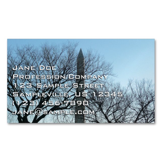 Washington Monument in Winter I Landscape Business Card Magnet (Front)