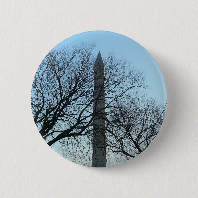 Washington Monument in Winter I Landscape Button (Front)