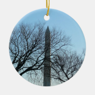 Washington Monument in Winter I Landscape Ceramic Ornament