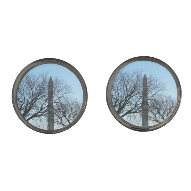 Washington Monument in Winter I Landscape Cufflinks (Front)