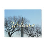 Washington Monument in Winter I Landscape Doormat