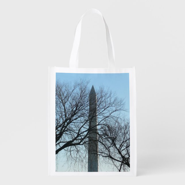 Washington Monument in Winter I Landscape Grocery Bag (Front)