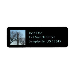 Washington Monument in Winter I Landscape Label