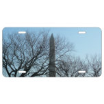 Washington Monument in Winter I Landscape License Plate