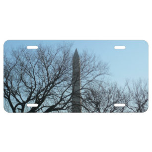 Washington Monument in Winter I Landscape License Plate