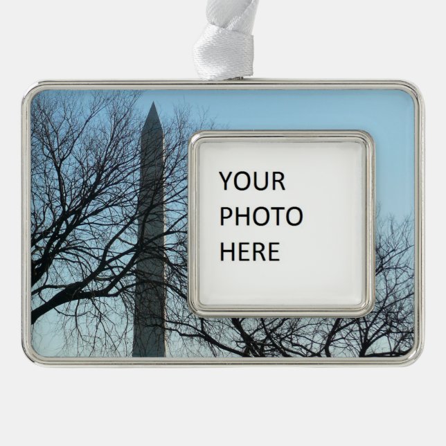 Washington Monument in Winter I Landscape Ornament (Front)