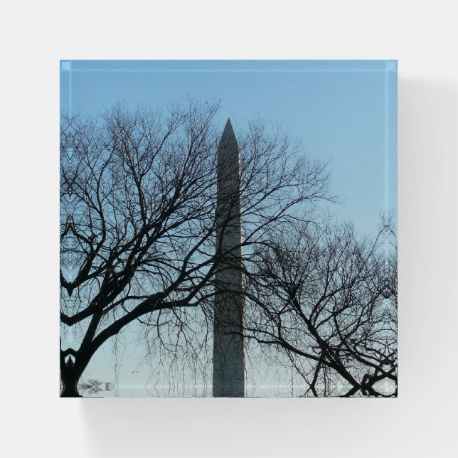 Washington Monument in Winter I Landscape Paperweight (Front)