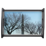 Washington Monument in Winter I Landscape Serving Tray